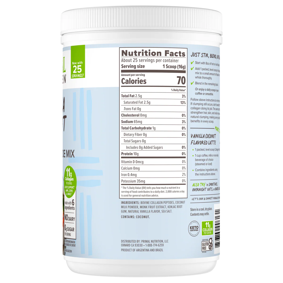 Vanilla Coconut Flavored Collagen Peptide Mix - Image 10